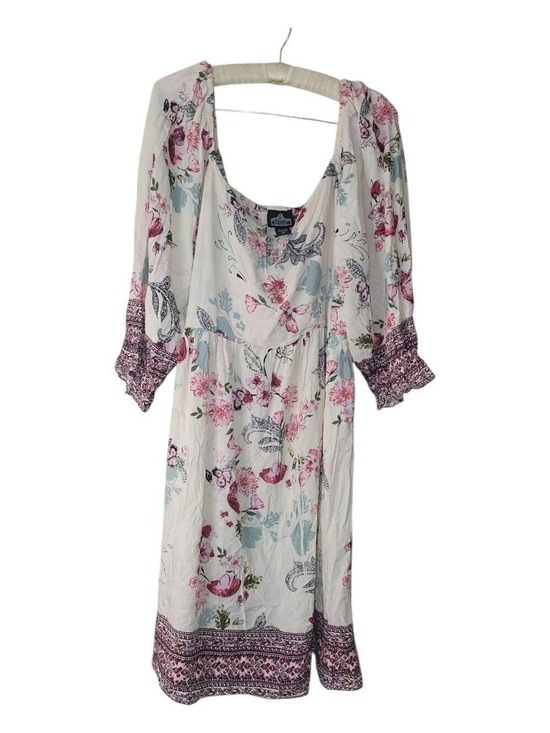Angie Dresses & Skirts - Fairycore Garden Party Angie Floral Boho Mini Dress Puff Sleeve 1X